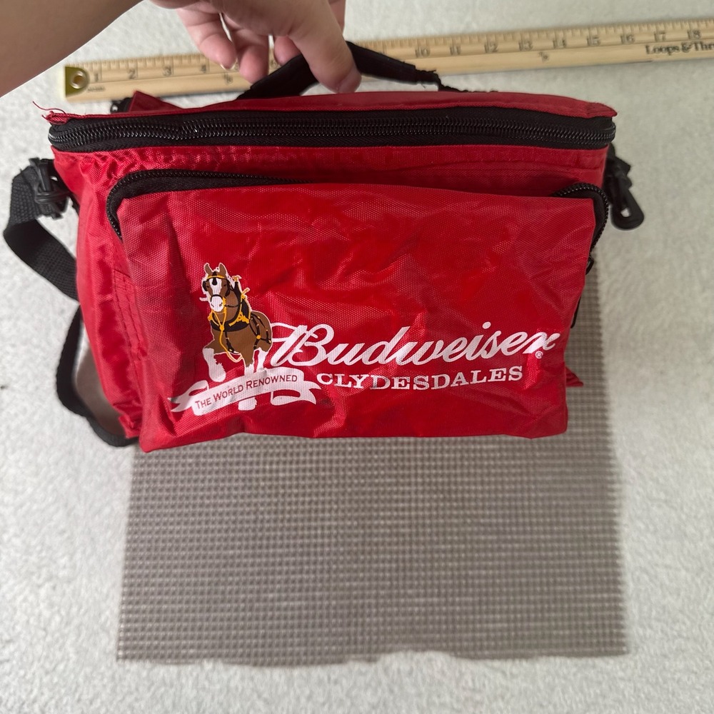 Budweiser Cooler Bag Unisex OS Red Good Clydesdales Insulated Shoulder Strap
